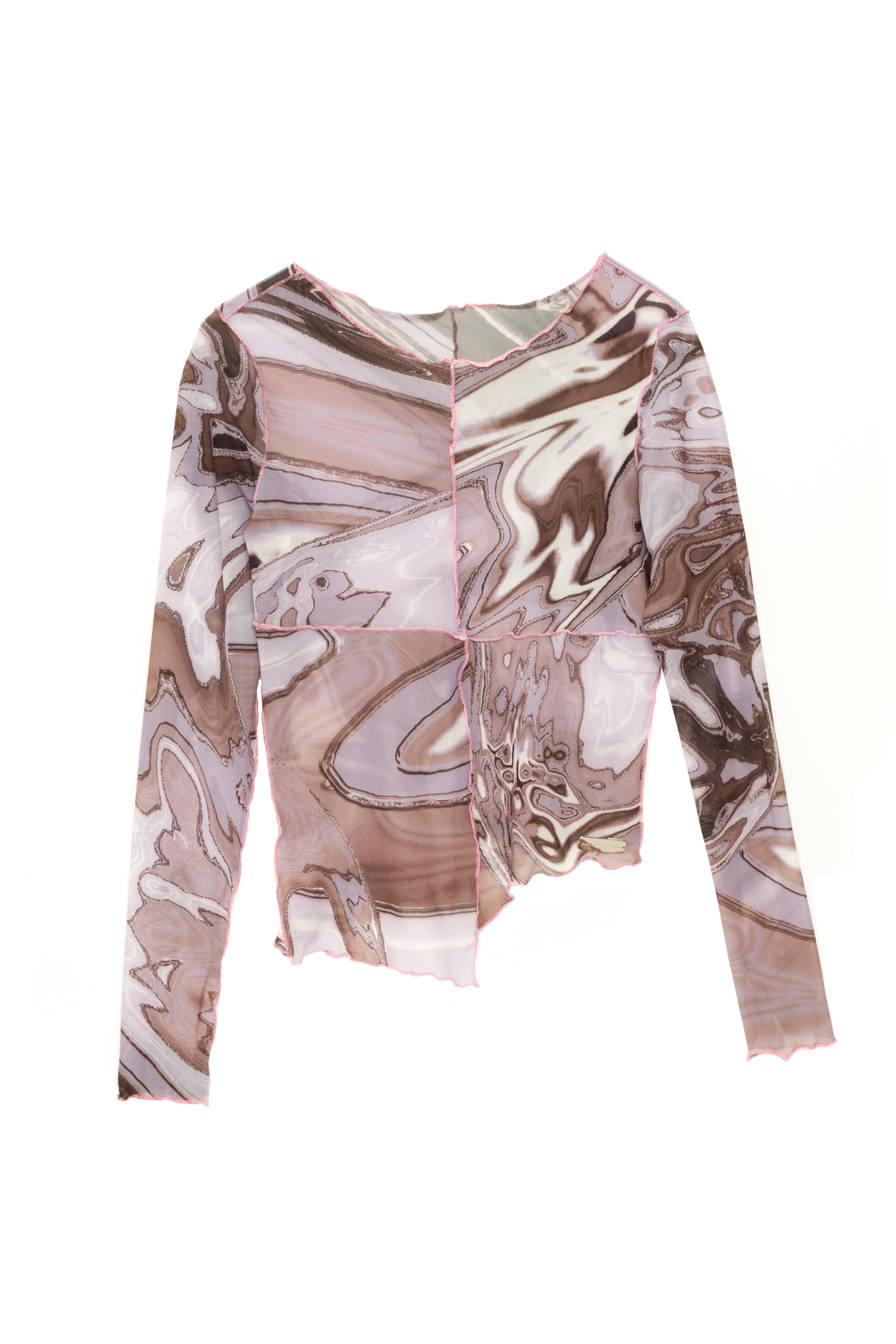 Grey Galaxy Mesh Top