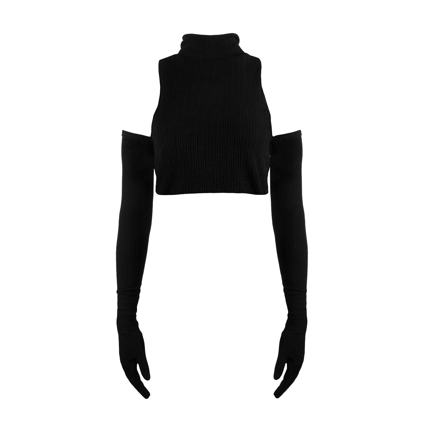 SAMPLE Gloves Black crop top