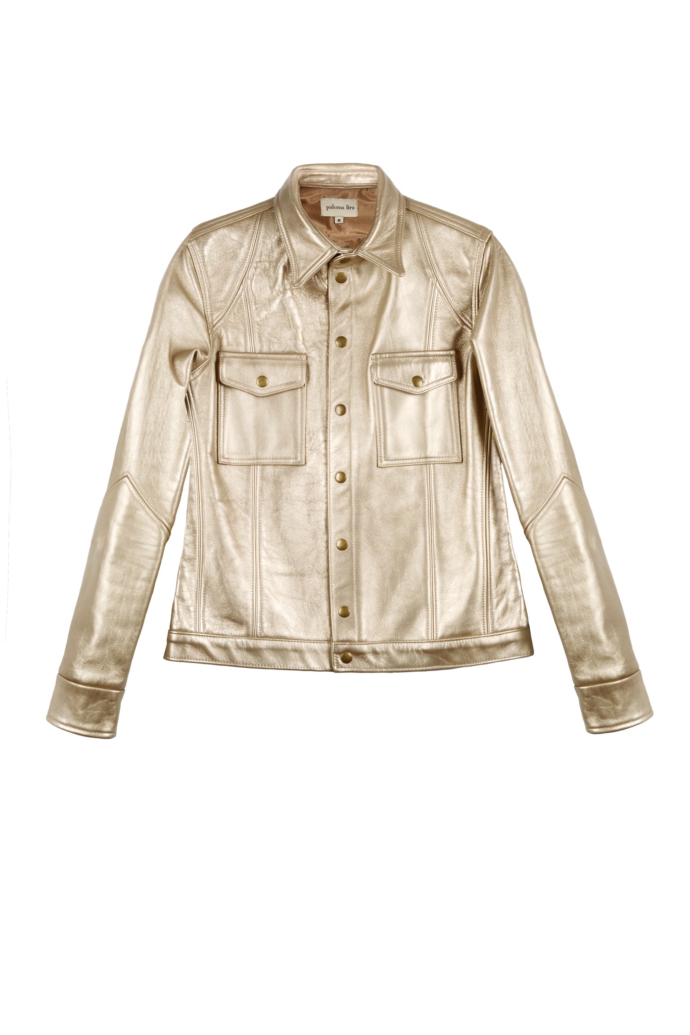 SAMPLE Gold Leather Jacket M
