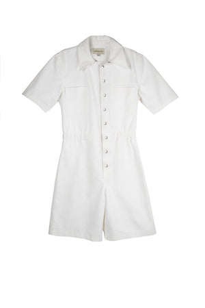 White Denim Jumpsuit