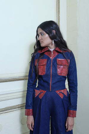 Denim and snake Jacket