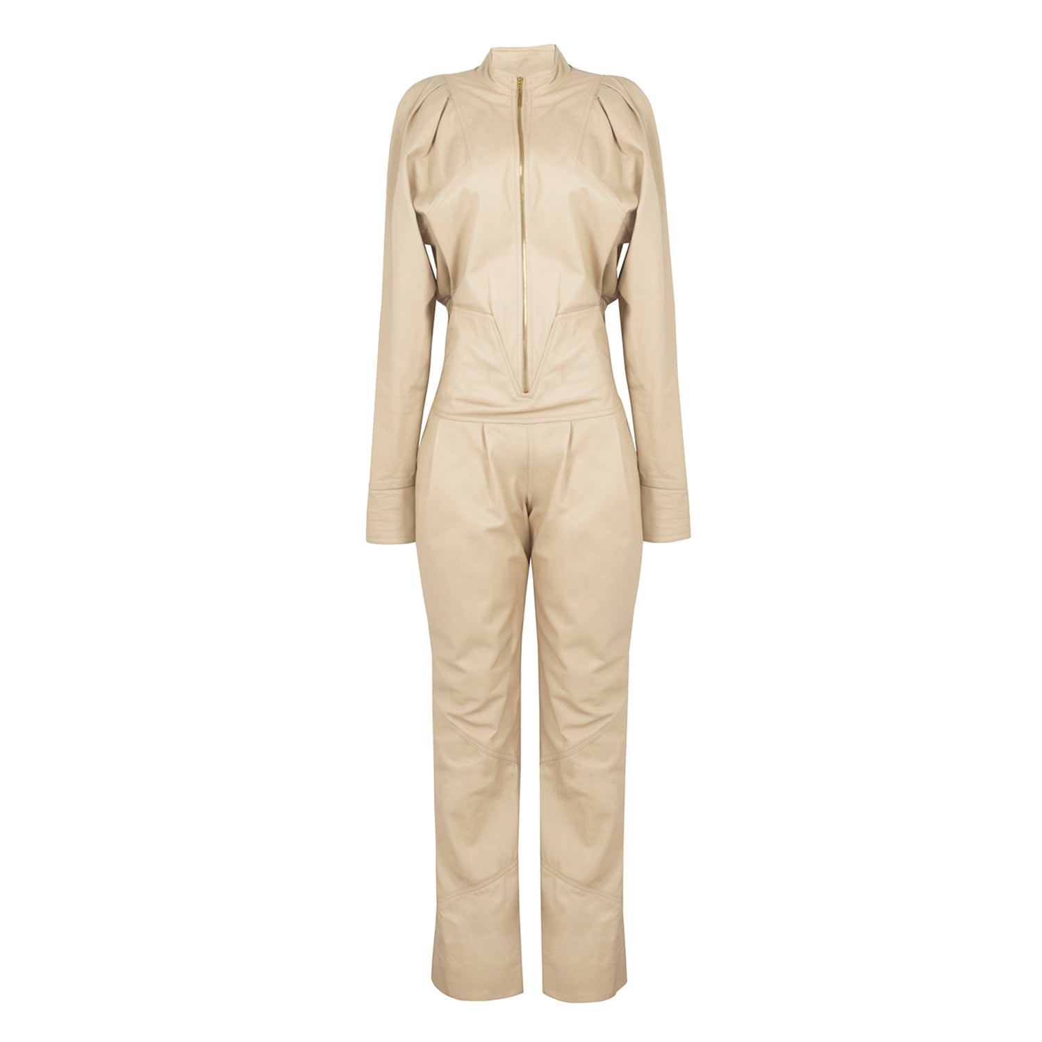 Beige 80's leather Jumpsuit