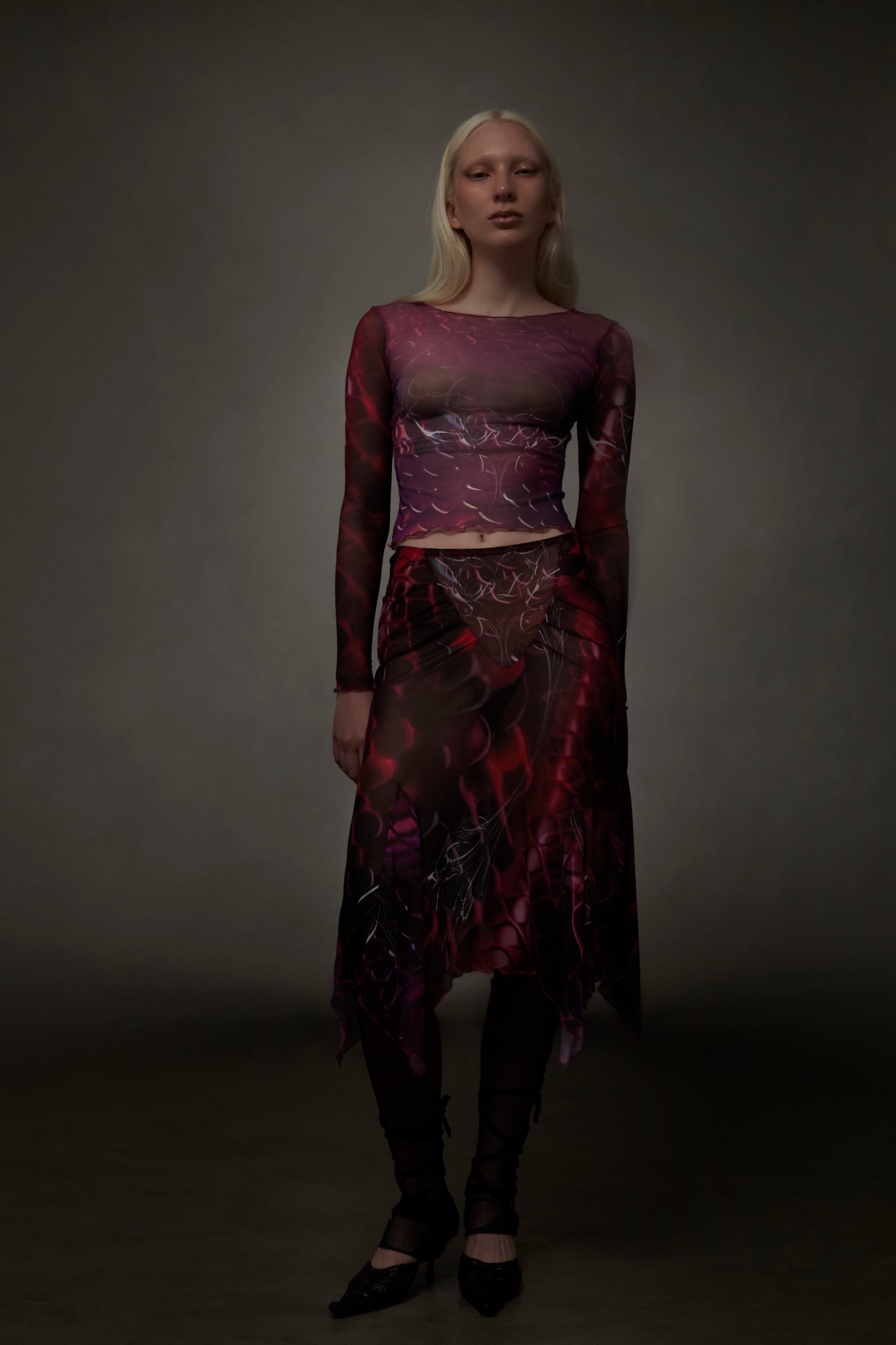 Snake mesh skirt