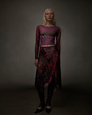 Snake heart mesh top