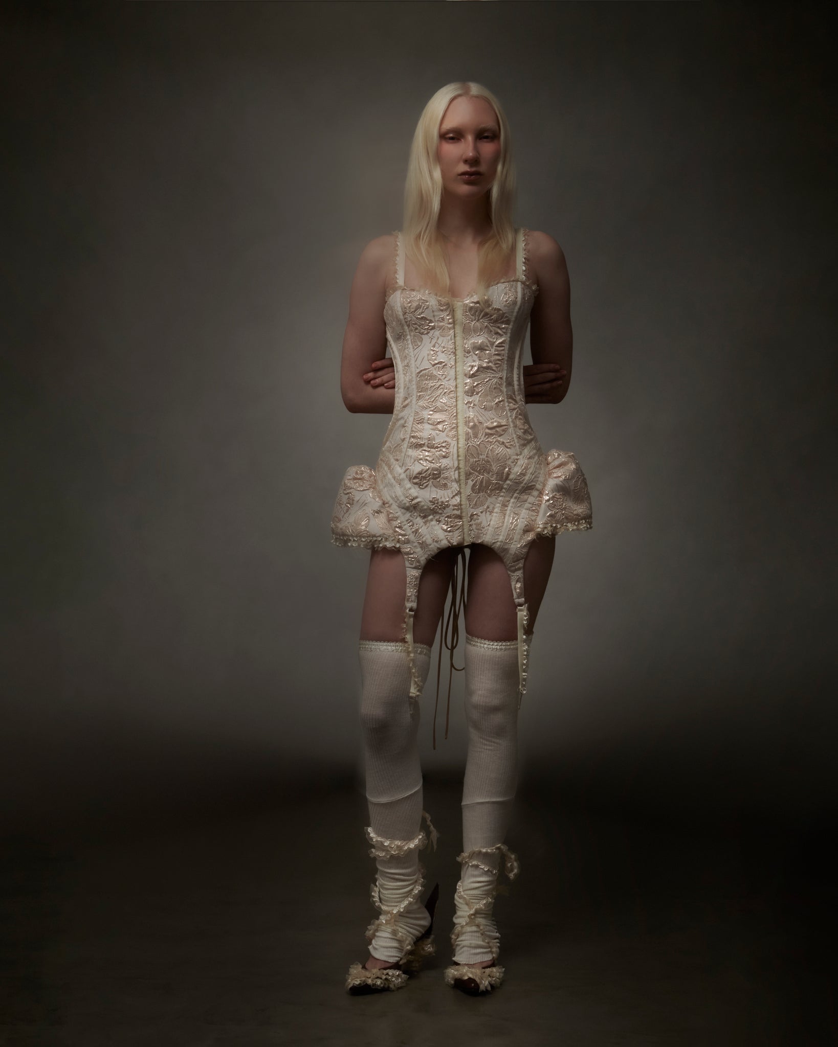 Off white leg warmers