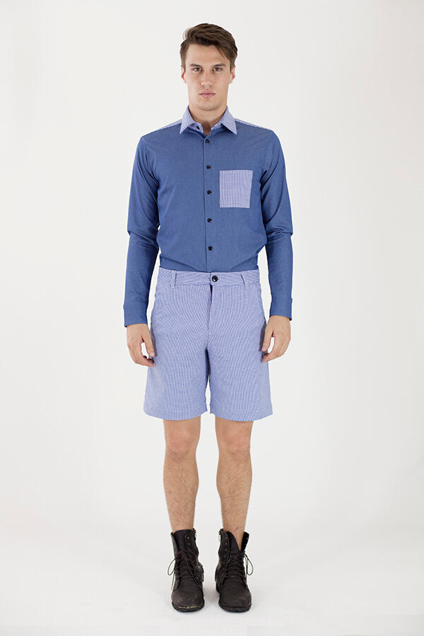 Blue Plaid Shorts